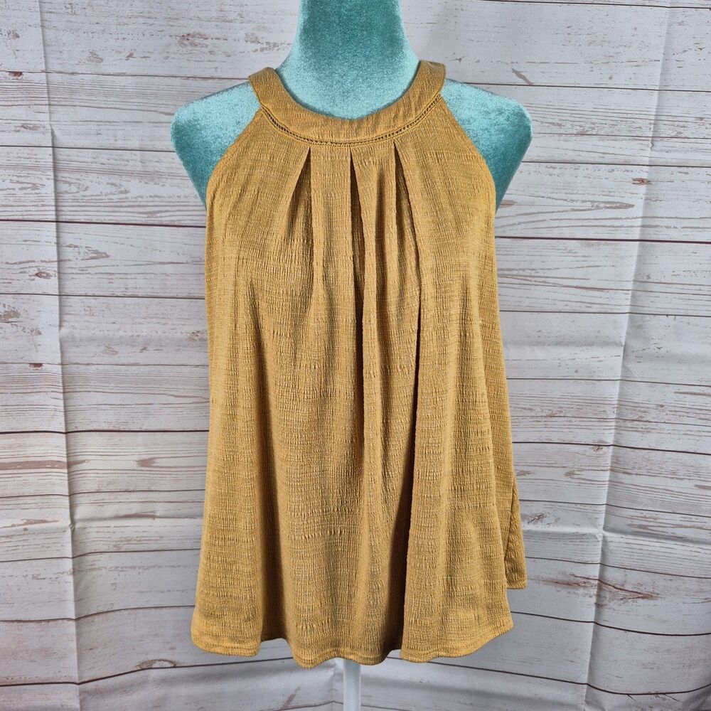 Cable & Gauge Womens Size Large Sleeveless Yellow Cami Top Layer Office Career